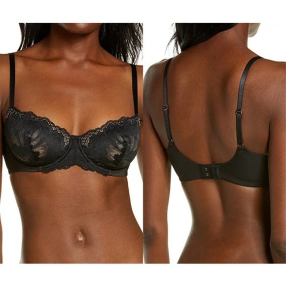 True & Co. Other - True & Co Lace Underwire Balconette Women's Bra Black Size: 34D NWOT